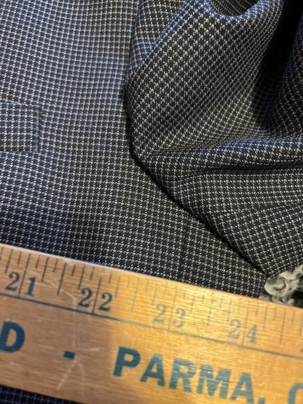 Lion Men's Houndstooth Wool Blazer Jacket Black Size 50 Formal